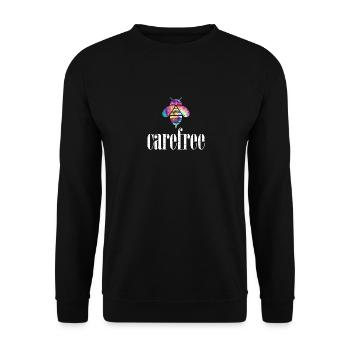 Tie Dye Bee Carefree Biene Be Carefree - Unisex Sweatshirt - black - Front - Alina (178cm) & Michal (187cm)