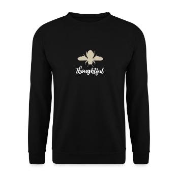 Beige Bee Thoughtful Biene Be Thoughtful - Unisex Sweatshirt - black - Front - Alina (178cm) & Michal (187cm)