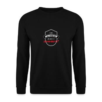 WINZERIN Wein Superkraft Beruf Landwirtin Geschenk - Unisex Pullover - Schwarz - Vorne - Alina (178cm) & Michal (187cm)