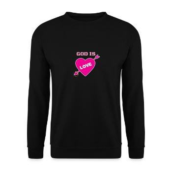 God is love God is love Christian solidarity - Unisex Sweatshirt - black - Front - Alina (178cm) & Michal (187cm)