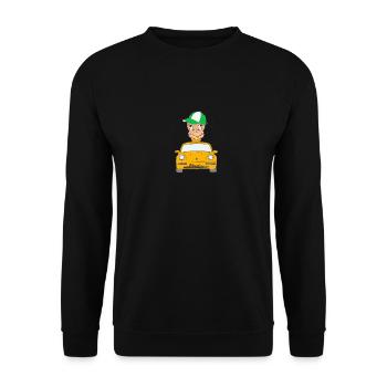 Würmeli aus dem Auto - Unisex Pullover - Schwarz - Vorne - Alina (178cm) & Michal (187cm)