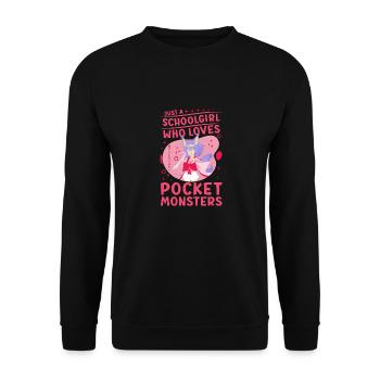 Cute Japanese Manga Women Girls Gift Otaku Kawaii - Unisex Pullover - Schwarz - Vorne - Alina (178cm) & Michal (187cm)