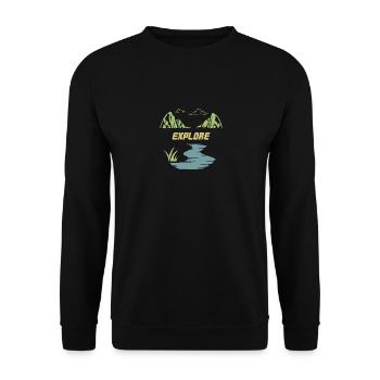 Explore - Unisex Sweatshirt - black - Front - Alina (178cm) & Michal (187cm)