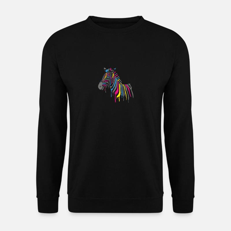 Zebra mit Farbe - Unisex Pullover - Schwarz