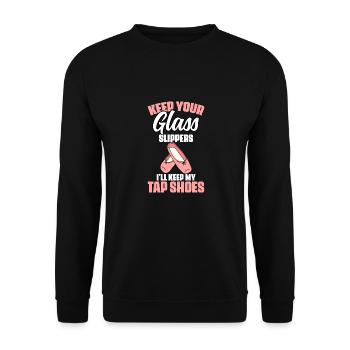Funny Tap Dancing Tap Shoes Tap Dance Enthusiast - Unisex Pullover - Schwarz - Vorne - Alina (178cm) & Michal (187cm)