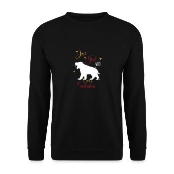 Säbelzahntiger - Unisex Pullover - Schwarz - Vorne - Alina (178cm) & Michal (187cm)