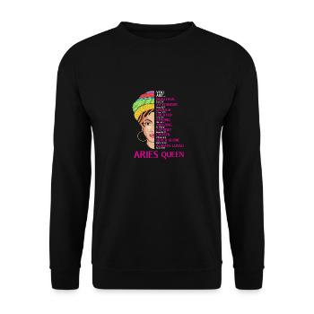 Sternzeichen Widder - Unisex Pullover - Schwarz - Vorne - Alina (178cm) & Michal (187cm)
