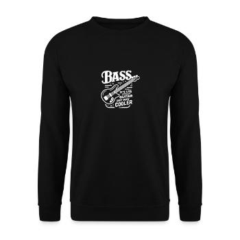 Bass ist wie eine Gitarre, aber viel cooler - Unisex Pullover - Schwarz - Vorne - Alina (178cm) & Michal (187cm)