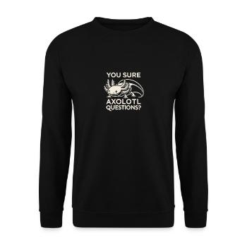 Sie sicher Axolotl Fragen - Unisex Pullover - Schwarz - Vorne - Alina (178cm) & Michal (187cm)