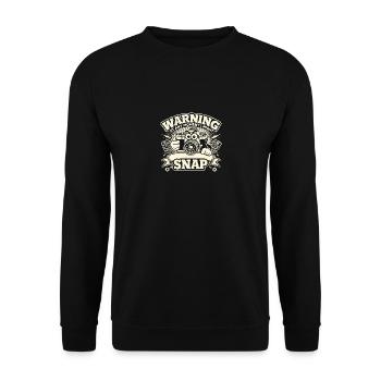 Warnung - Jeden Moment könnte ich ausrasten - Unisex Pullover - Schwarz - Vorne - Alina (178cm) & Michal (187cm)