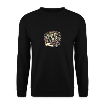 Freundlichkeit verbreiten wie Konfetti - Unisex Pullover - Schwarz - Vorne - Alina (178cm) & Michal (187cm)