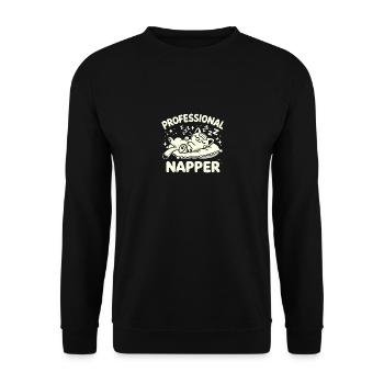 Professioneller Napper - Unisex Pullover - Schwarz - Vorne - Alina (178cm) & Michal (187cm)