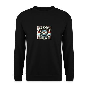 Das Leben eines Postangestellten ist mehr als nur - Unisex Pullover - Schwarz - Vorne - Alina (178cm) & Michal (187cm)