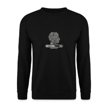 Overthinking - Bitte warten - Unisex Pullover - Schwarz - Vorne - Alina (178cm) & Michal (187cm)