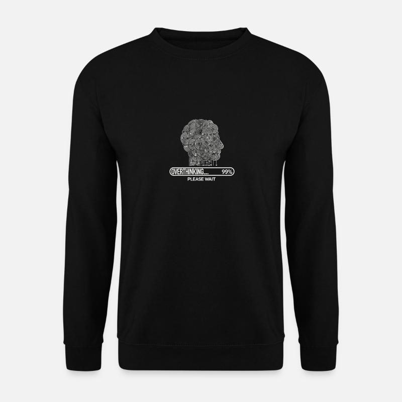 Overthinking - Bitte warten - Unisex Pullover - Schwarz