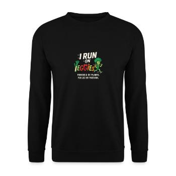 Ich laufe auf Gemüse - Unisex Pullover - Schwarz - Vorne - Alina (178cm) & Michal (187cm)