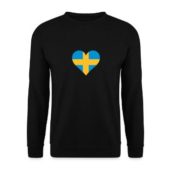 Ein Herz für Schweden - Unisex Pullover - Schwarz - Vorne - Alina (178cm) & Michal (187cm)