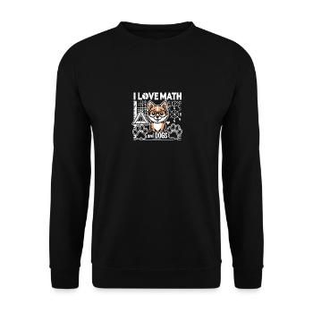 Ich liebe Mathe und Hunde - Unisex Pullover - Schwarz - Vorne - Alina (178cm) & Michal (187cm)