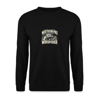 Der Hechtflüsterer - Unisex Pullover - Schwarz - Vorne - Alina (178cm) & Michal (187cm)