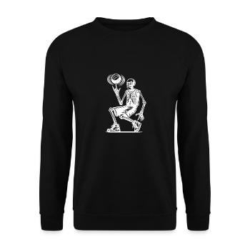Halloween Skeleton Basketball Ball Sports - Unisex Sweatshirt - black - Front - Alina (178cm) & Michal (187cm)