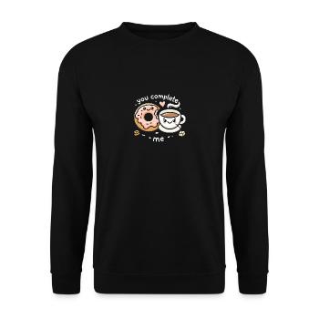 Du vervollständigst mich - Unisex Pullover - Schwarz - Vorne - Alina (178cm) & Michal (187cm)