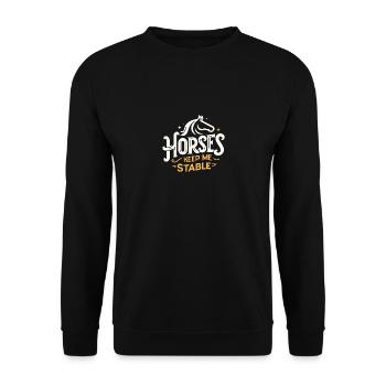 Pferde halten mich auf Trab - Unisex Pullover - Schwarz - Vorne - Alina (178cm) & Michal (187cm)