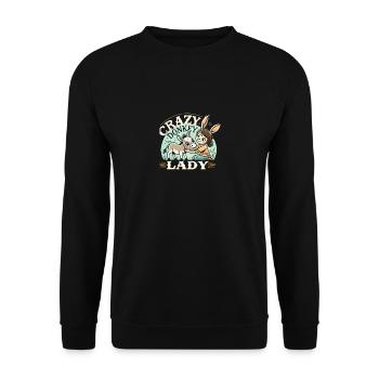 Verrückte Eseldame - Unisex Pullover - Schwarz - Vorne - Alina (178cm) & Michal (187cm)
