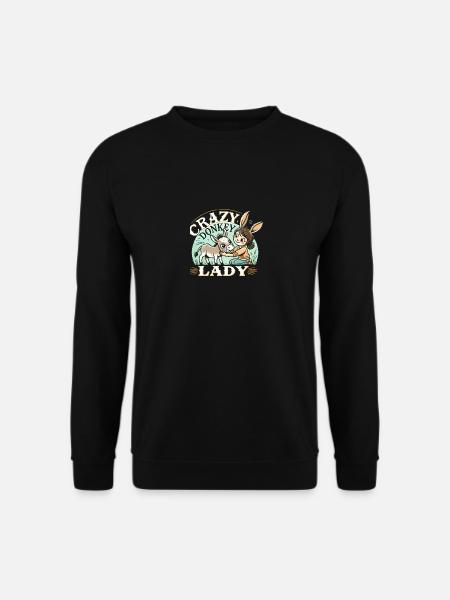 Verrückte Eseldame - Unisex Pullover - Schwarz