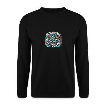 Taucher machen es tiefer - Unisex Pullover - Schwarz - Vorne - Alina (178cm) & Michal (187cm)