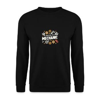 Vertrauen Sie mir, ich bin Mechaniker. - Unisex Pullover - Schwarz - Vorne - Alina (178cm) & Michal (187cm)
