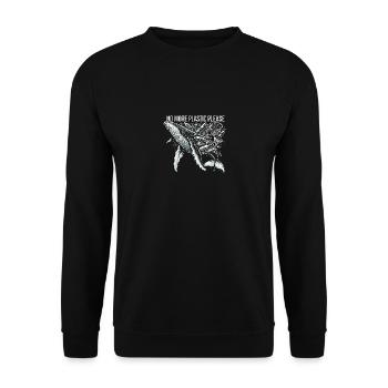Bitte kein Plastik mehr - Unisex Pullover - Schwarz - Vorne - Alina (178cm) & Michal (187cm)