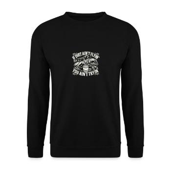 Wenn der Dreck nicht fliegt, versuchst du es auch - Unisex Pullover - Schwarz - Vorne - Alina (178cm) & Michal (187cm)