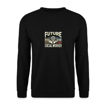 Zukünftige Sozialarbeiterin - Unisex Pullover - Schwarz - Vorne - Alina (178cm) & Michal (187cm)