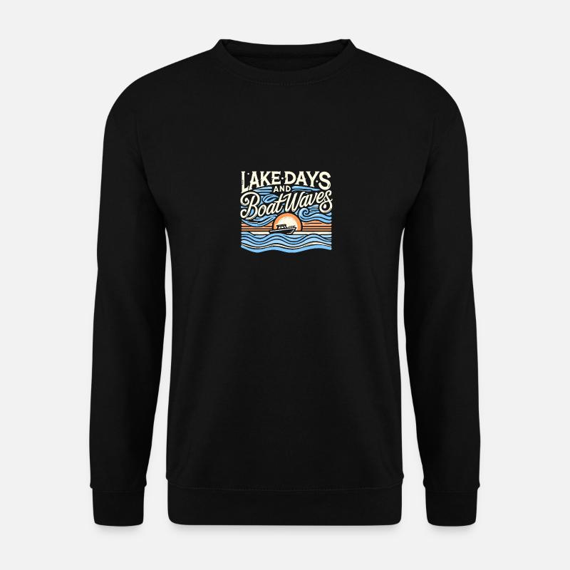 Seetage und Schiffswellen - Unisex Pullover - Schwarz
