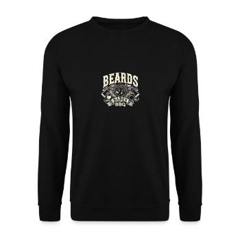 Bärte Babes und BBQ - Unisex Pullover - Schwarz - Vorne - Alina (178cm) & Michal (187cm)