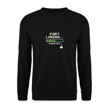 Fart Loading Bitte warten - Unisex Pullover - Schwarz - Vorne - Alina (178cm) & Michal (187cm)