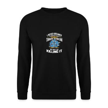 Wind turbine mechanics - Unisex Sweatshirt - black - Front - Alina (178cm) & Michal (187cm)