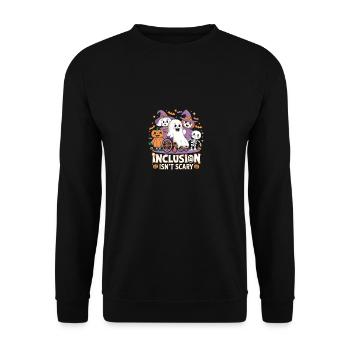 Halloween inclusion is not scary - Unisex Sweatshirt - black - Front - Alina (178cm) & Michal (187cm)