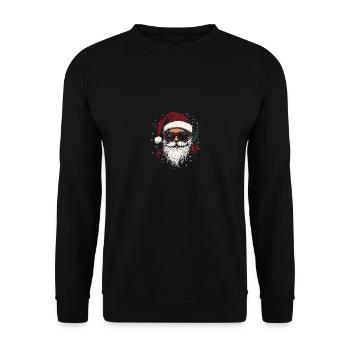 Frohe Weihnachten mit coolem Weihnachtsmann - Unisex Pullover - Schwarz - Vorne - Alina (178cm) & Michal (187cm)