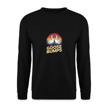 Funny goose bumps geese - Unisex Sweatshirt - black - Front - Alina (178cm) & Michal (187cm)