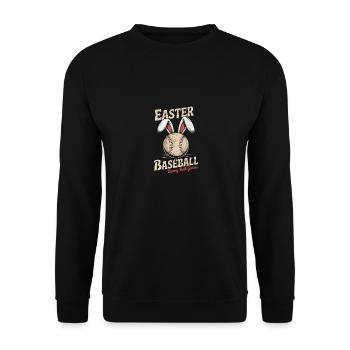 Baseball with Bunny Ears Easter Design - Unisex Sweatshirt - black - Front - Alina (178cm) & Michal (187cm)