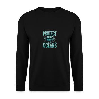 Protect Our Oceans - Unisex Sweatshirt - black - Front - Alina (178cm) & Michal (187cm)