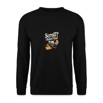 Funny Retro Camera Design - Unisex Sweatshirt - black - Front - Alina (178cm) & Michal (187cm)