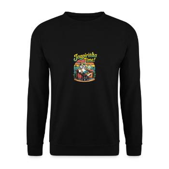 Jaguar mit Capirinha - Unisex Pullover - Schwarz - Vorne - Alina (178cm) & Michal (187cm)