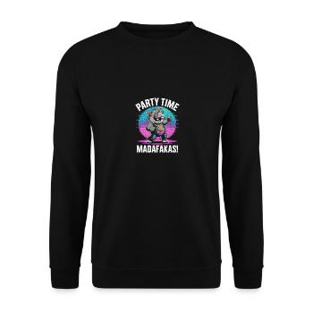 Hippo party Time Madafakas - Unisex Pullover - Schwarz - Vorne - Alina (178cm) & Michal (187cm)