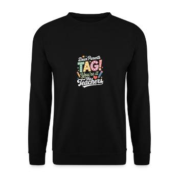 Teachers Parents School Graduation - Unisex Sweatshirt - black - Front - Alina (178cm) & Michal (187cm)