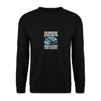 Lustiges Segelflieger Design - Unisex Pullover - Schwarz - Vorne - Alina (178cm) & Michal (187cm)