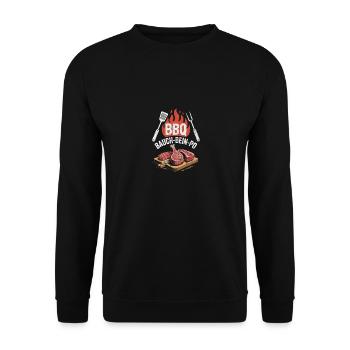 Bauch Bein PO Grill - Unisex Pullover - Schwarz - Vorne - Alina (178cm) & Michal (187cm)