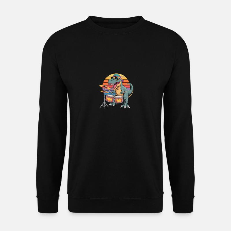 Trex plays drums - Unisex Sweatshirt - black