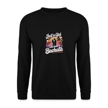 Just a girl who loves Bachata - Unisex Pullover - Schwarz - Vorne - Alina (178cm) & Michal (187cm)